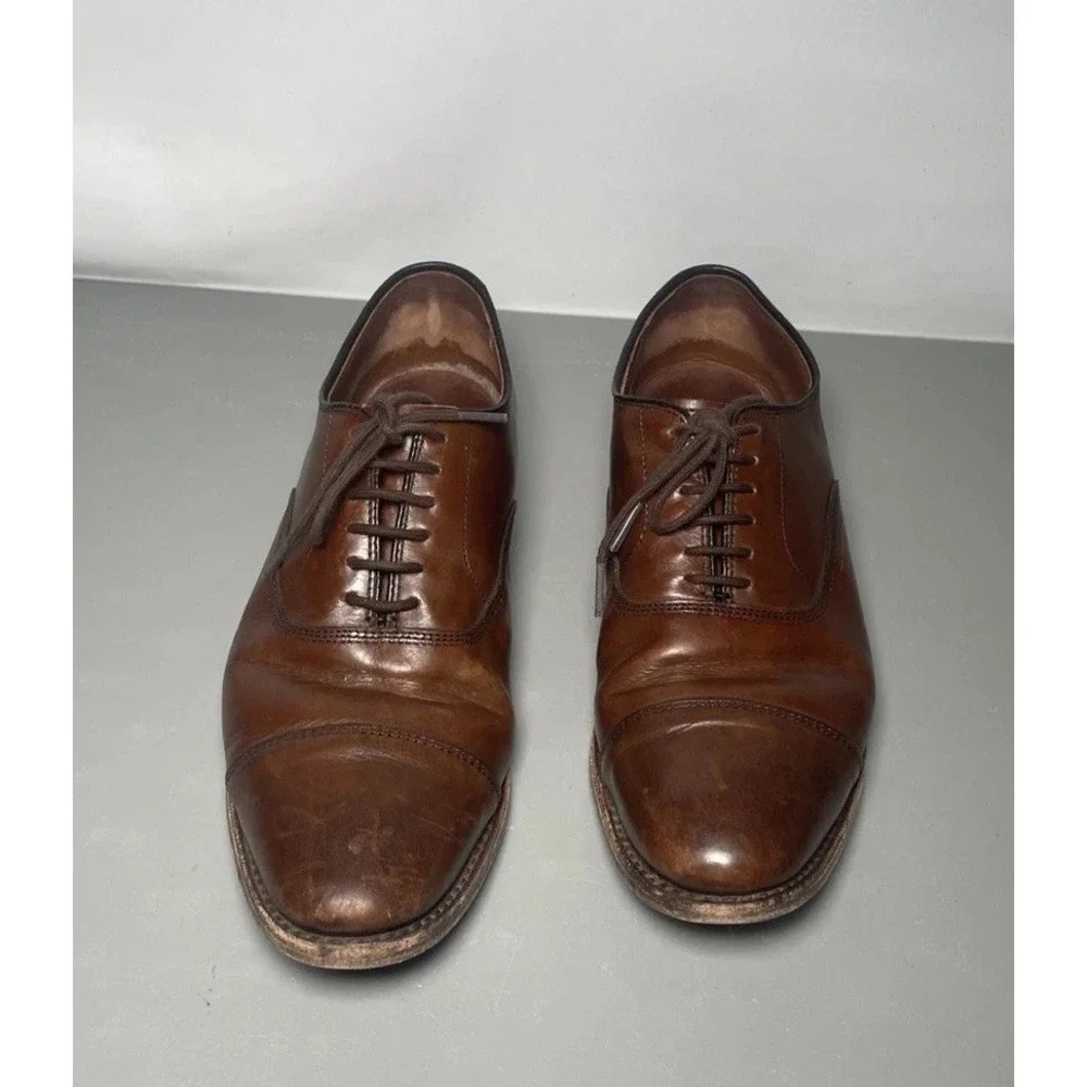 Allen Edmonds Park Avenue Dress Shoes Men's Brown Cap-Toe Oxfords Size 9 D